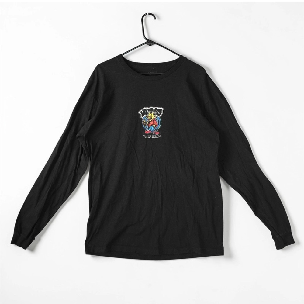 Vans Classic Fit Long Sleeve T Shirt Mens Large Black "Vans 1966 Off The Wall"
